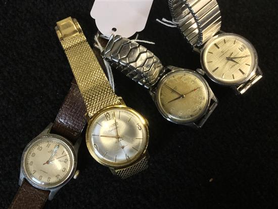 Wristwatch by Buward Diplomatic, a Centenaire 61 Sterna-matic and 2 other gents wrist watches